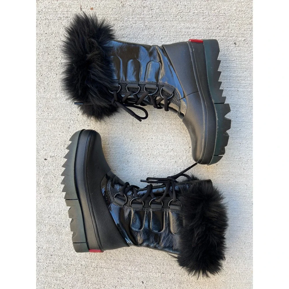 SOREL Joan of Artic Next Waterproof Black Patent Leather Snow Boots 5.5 LNWOT